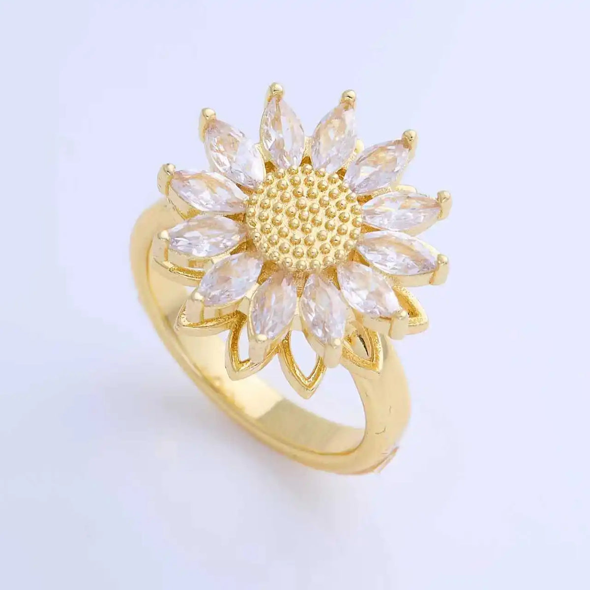 Women's Spinner Ring Luxury Four Clover Flower Rings For Man Gold Color Anti-stress Anxiety Fidget Ring Stainless Steel Jewelry