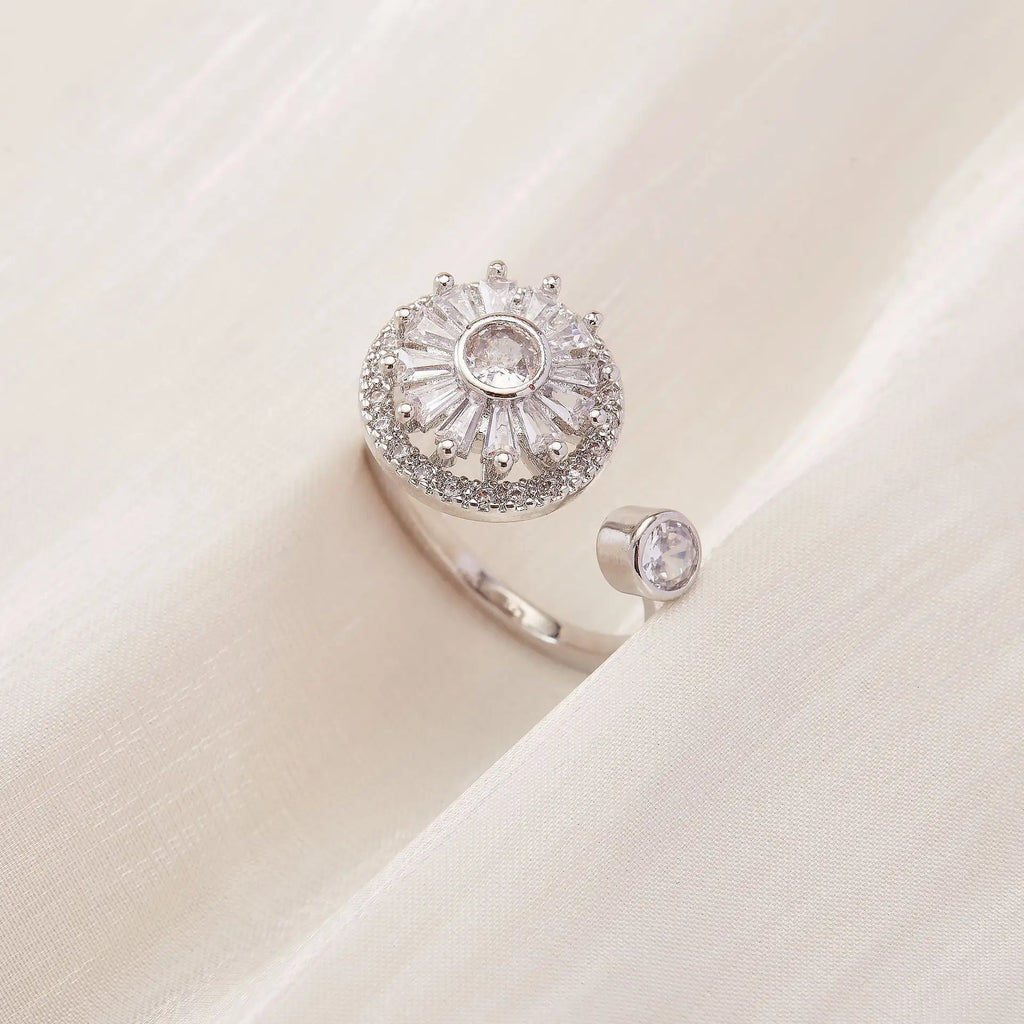 Women's Spinner Ring Luxury Four Clover Flower Rings For Man Gold Color Anti-stress Anxiety Fidget Ring Stainless Steel Jewelry