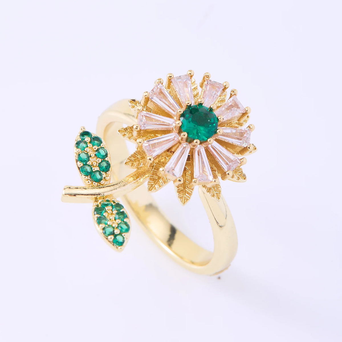 Women's Spinner Ring Luxury Four Clover Flower Rings For Man Gold Color Anti-stress Anxiety Fidget Ring Stainless Steel Jewelry