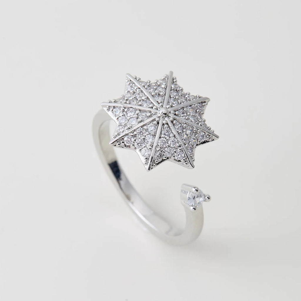 Women's Spinner Ring Luxury Four Clover Flower Rings For Man Gold Color Anti-stress Anxiety Fidget Ring Stainless Steel Jewelry