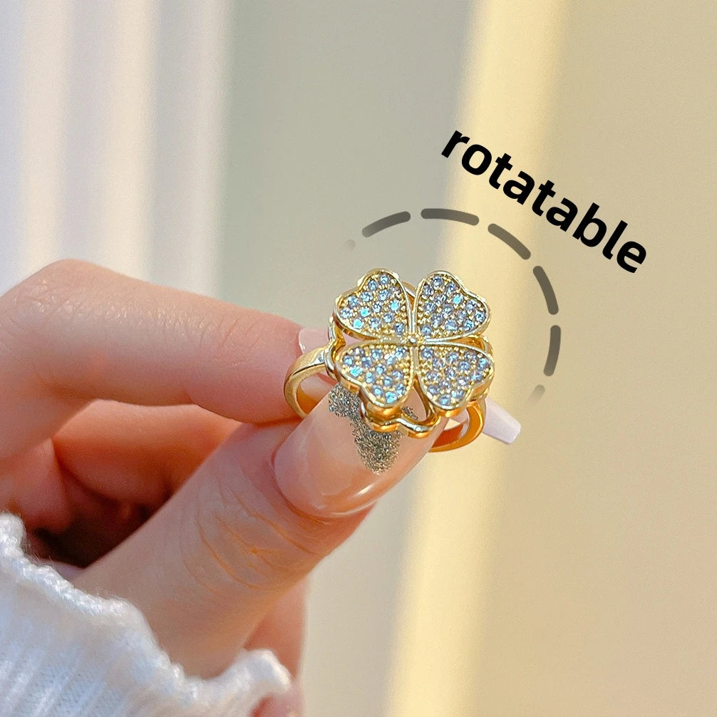 bague anti-stress trèfle à 4 feuilles