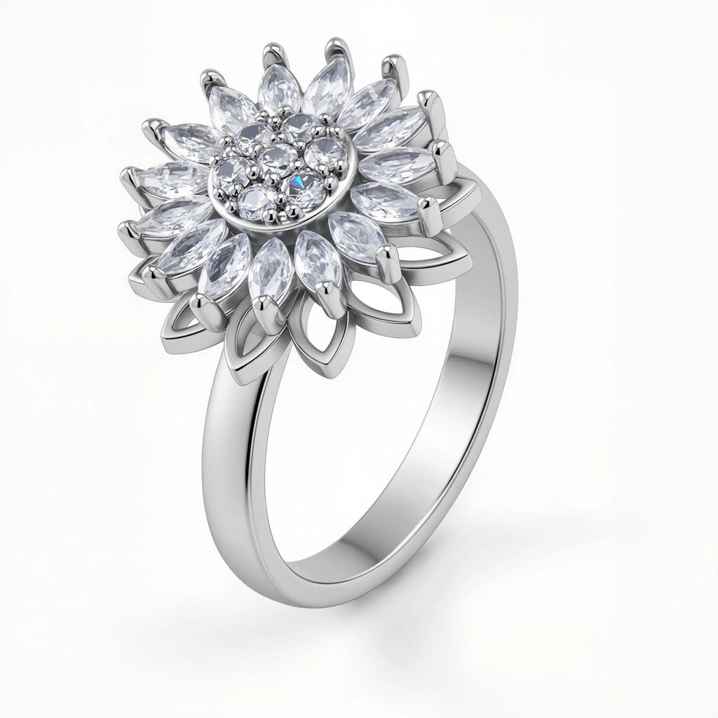 Women's Spinner Ring Luxury Four Clover Flower Rings For Man Gold Color Anti-stress Anxiety Fidget Ring Stainless Steel Jewelry