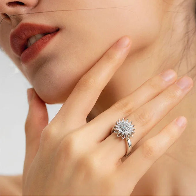 Women's Spinner Ring Luxury Four Clover Flower Rings For Man Gold Color Anti-stress Anxiety Fidget Ring Stainless Steel Jewelry