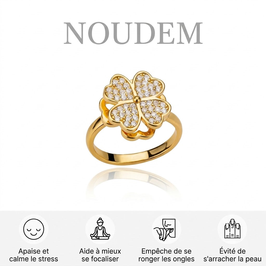 bague anti-stress trèfle à 4 feuilles