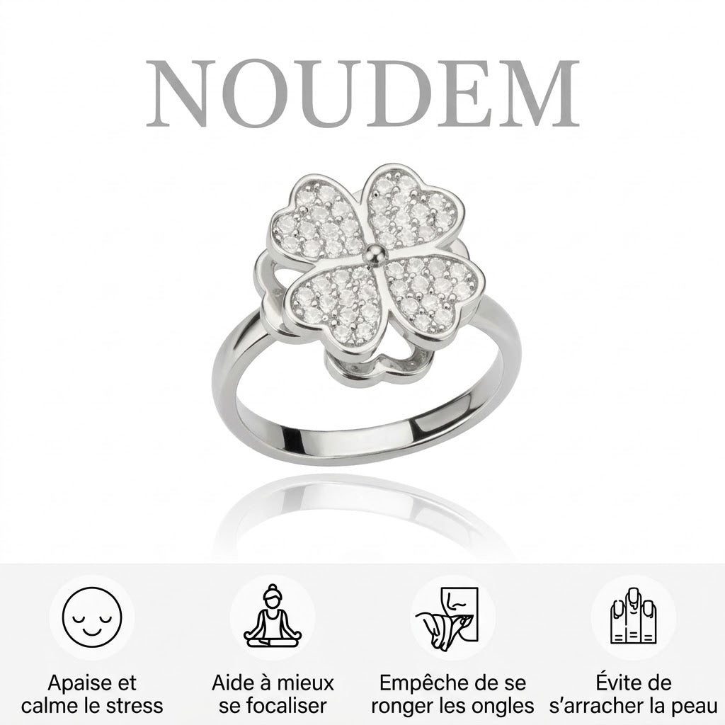 bague anti-stress trèfle à 4 feuilles